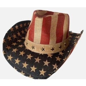 Gold Coast Cowboy Hat Stars and Stripes Patriotic American Flag NWT